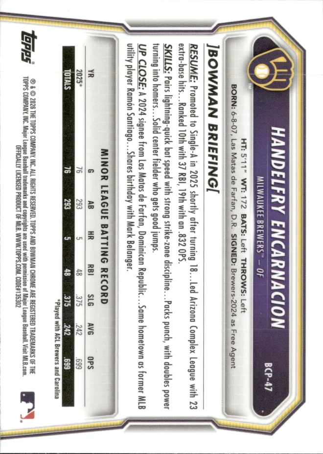 Handelfry Encarnacion card back