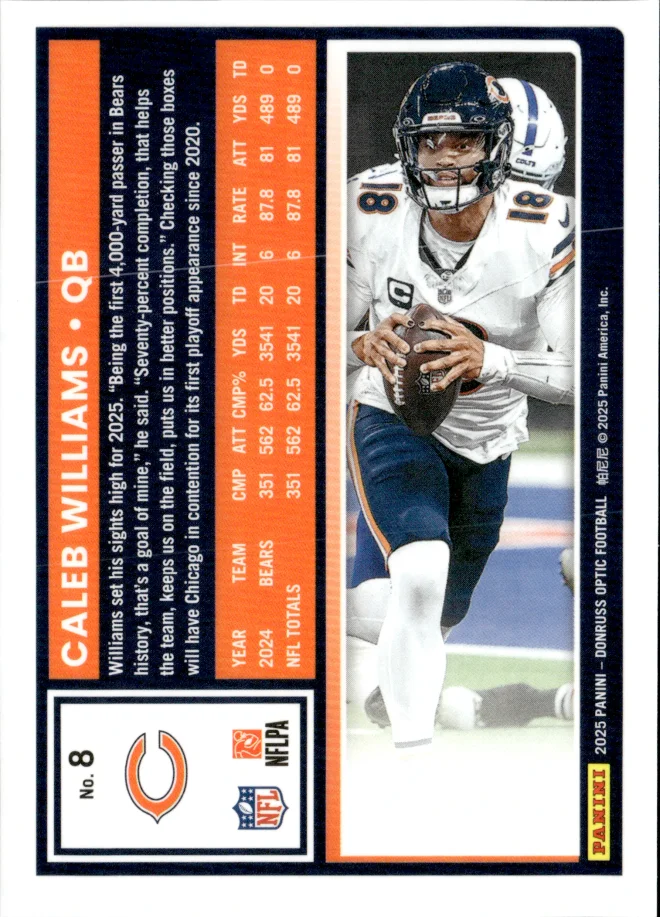 Caleb Williams card back