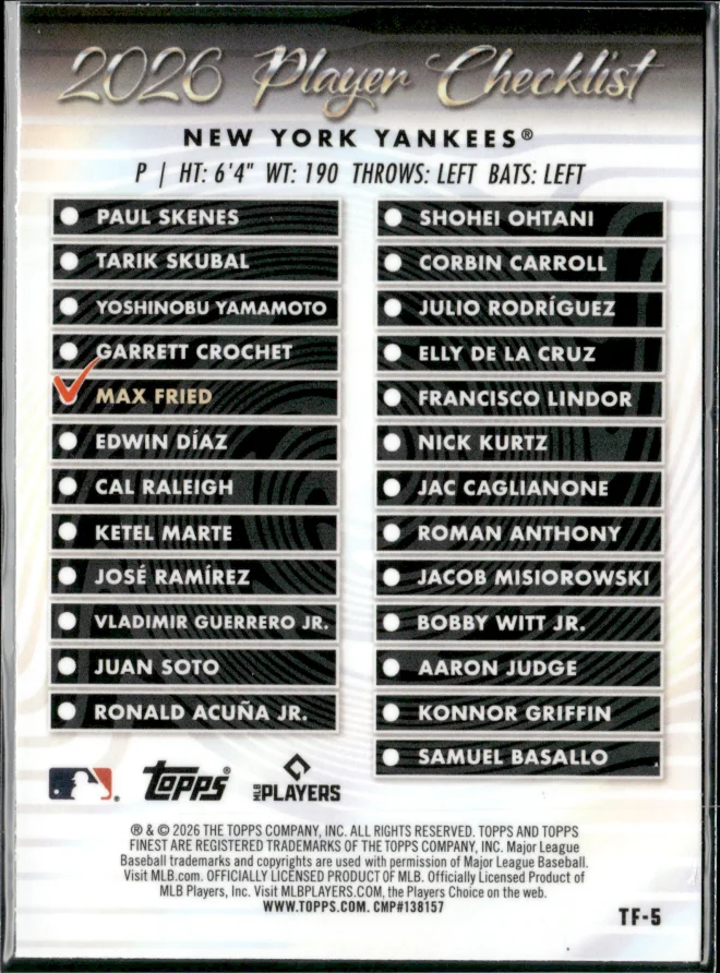 Max Fried card back