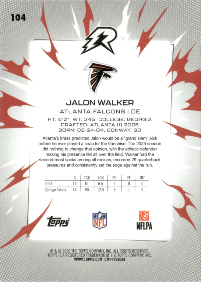 Jalon Walker card back