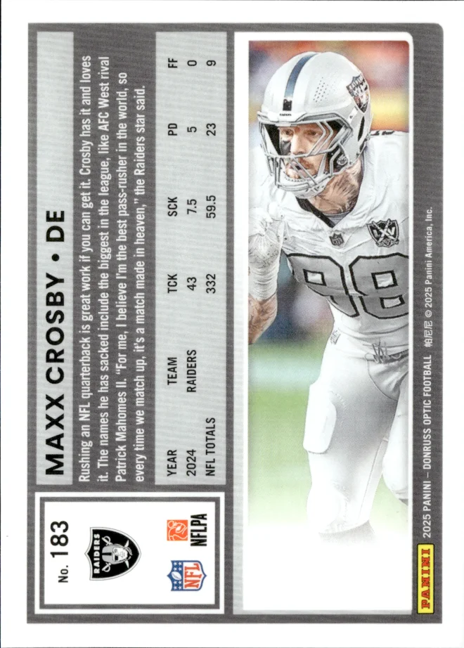 Maxx Crosby card back
