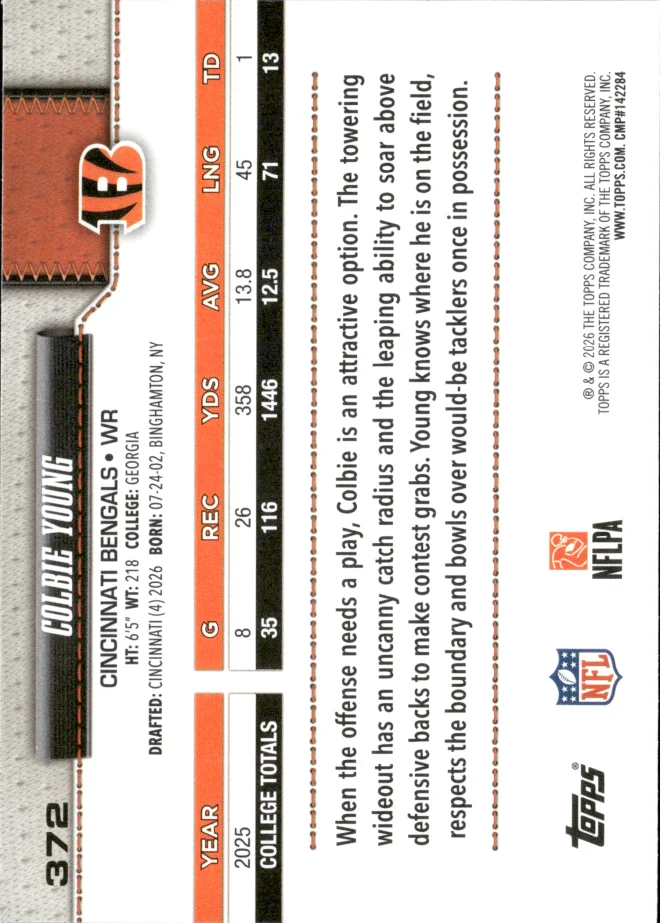 Colbie Young card back