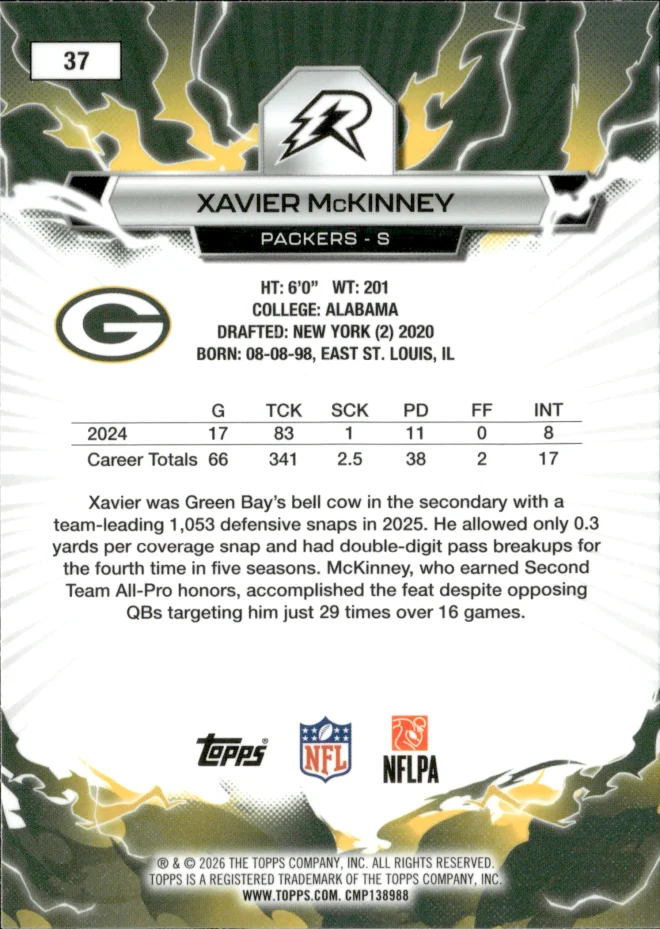 Xavier McKinney card back