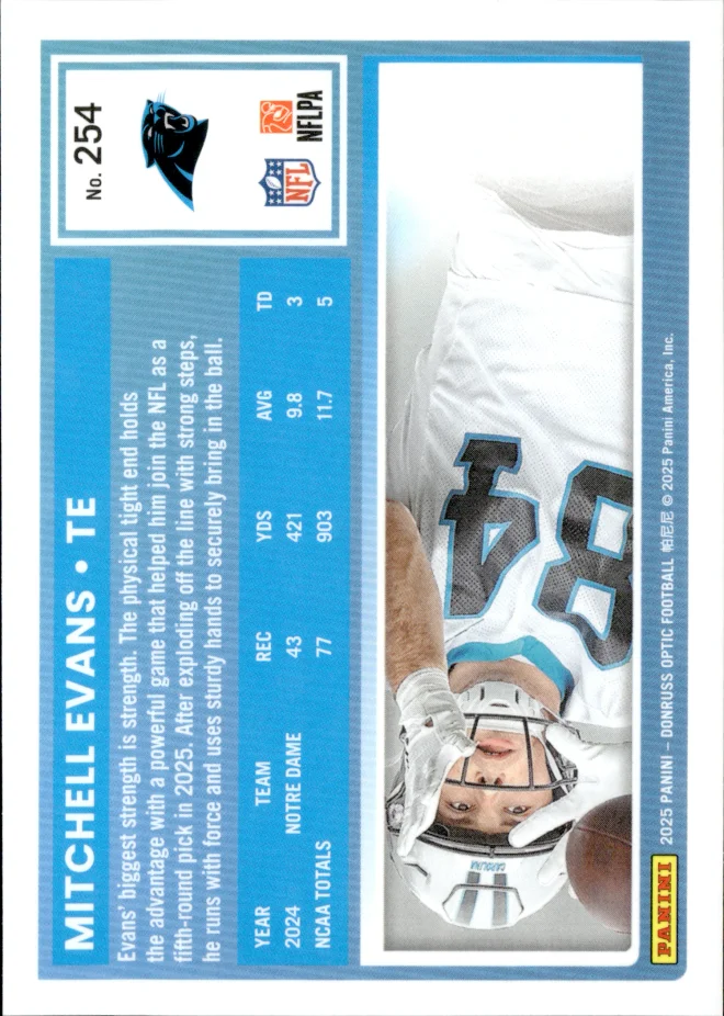 Mitchell Evans card back