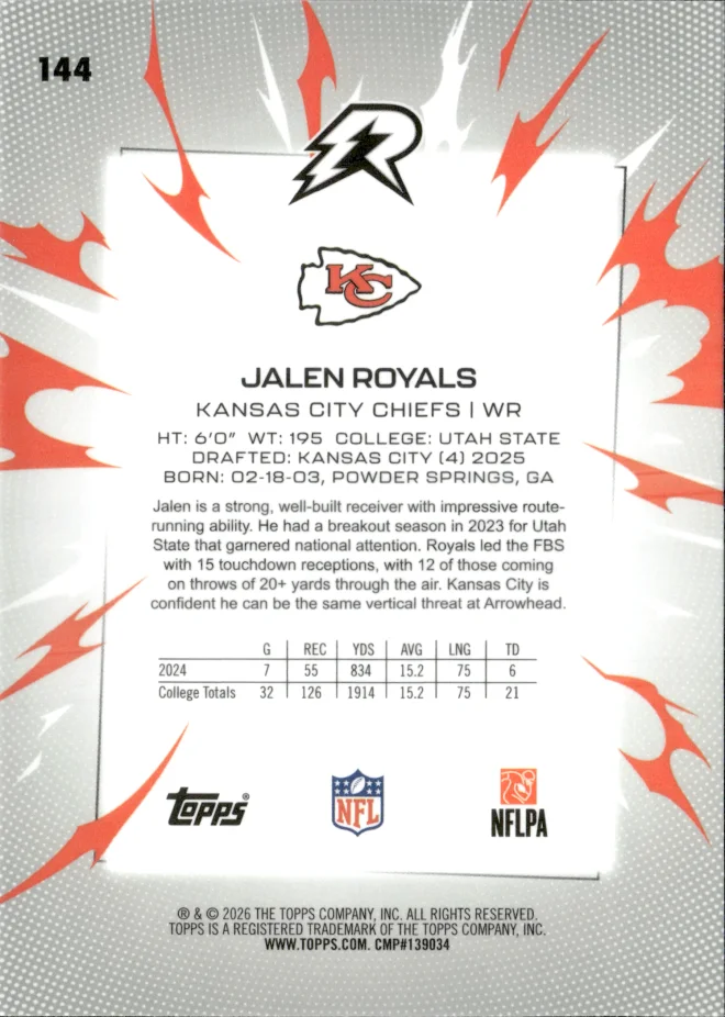 Jalen Royals card back