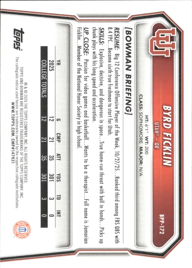 Byrd Ficklin card back