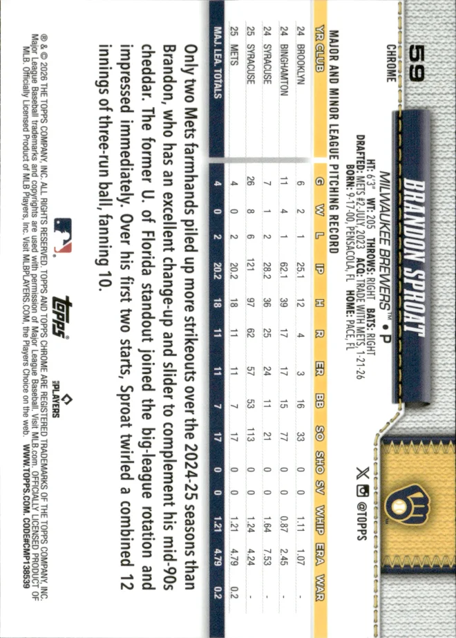 Brandon Sproat card back