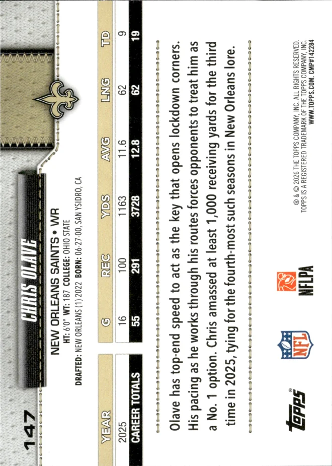 Chris Olave card back