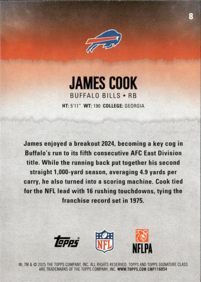 James Cook card back
