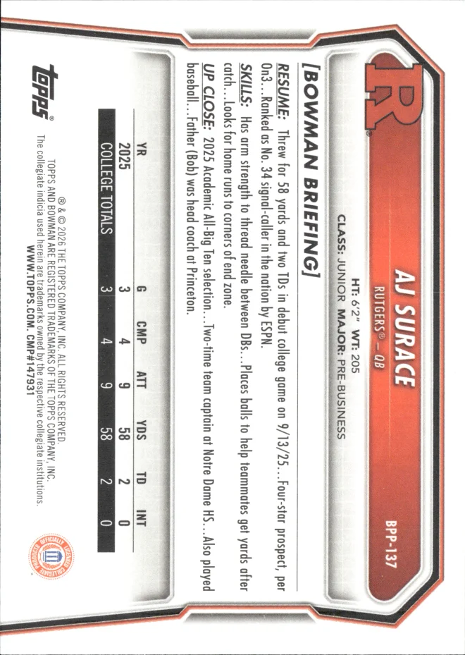 AJ Surace card back