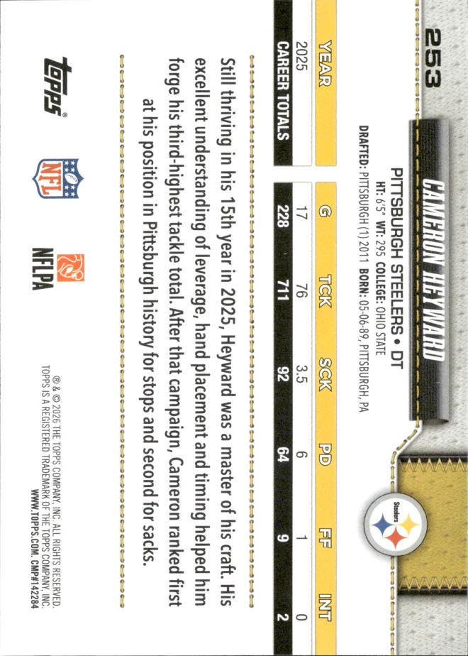 Cameron Heyward card back