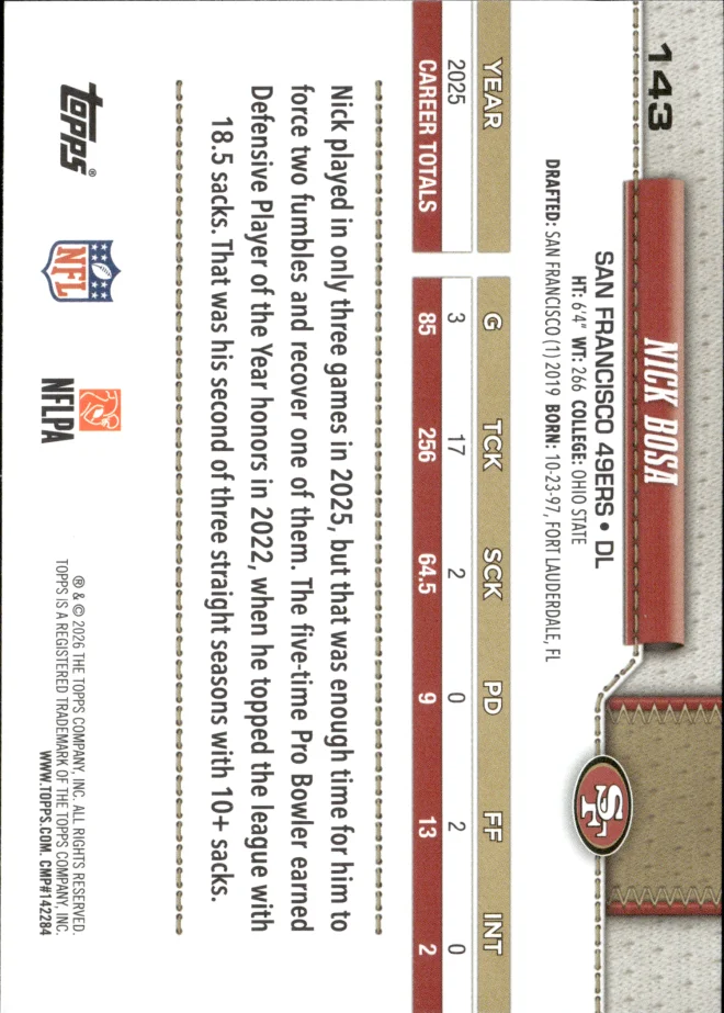 Nick Bosa card back