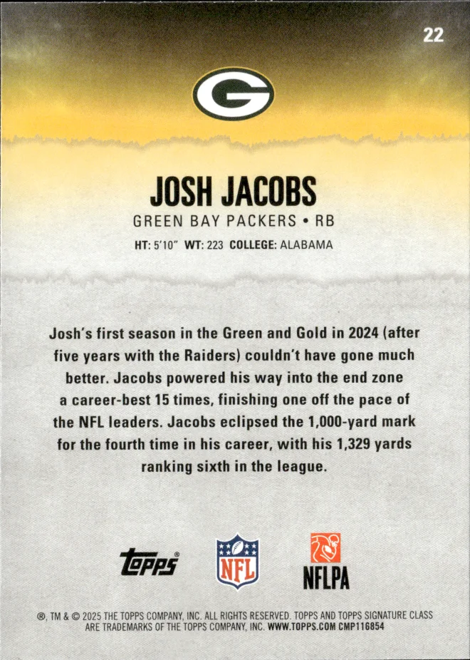 Josh Jacobs card back