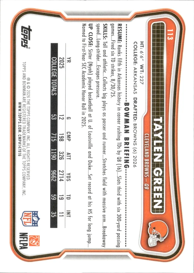 Taylen Green card back