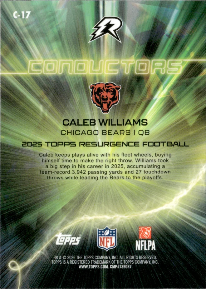 Caleb Williams card back