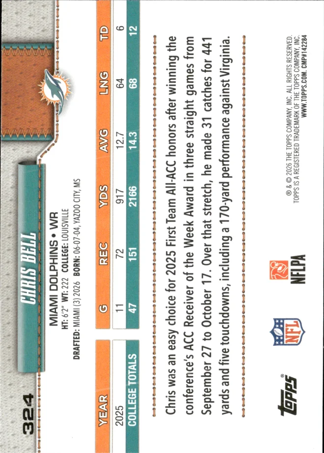 Chris Bell card back