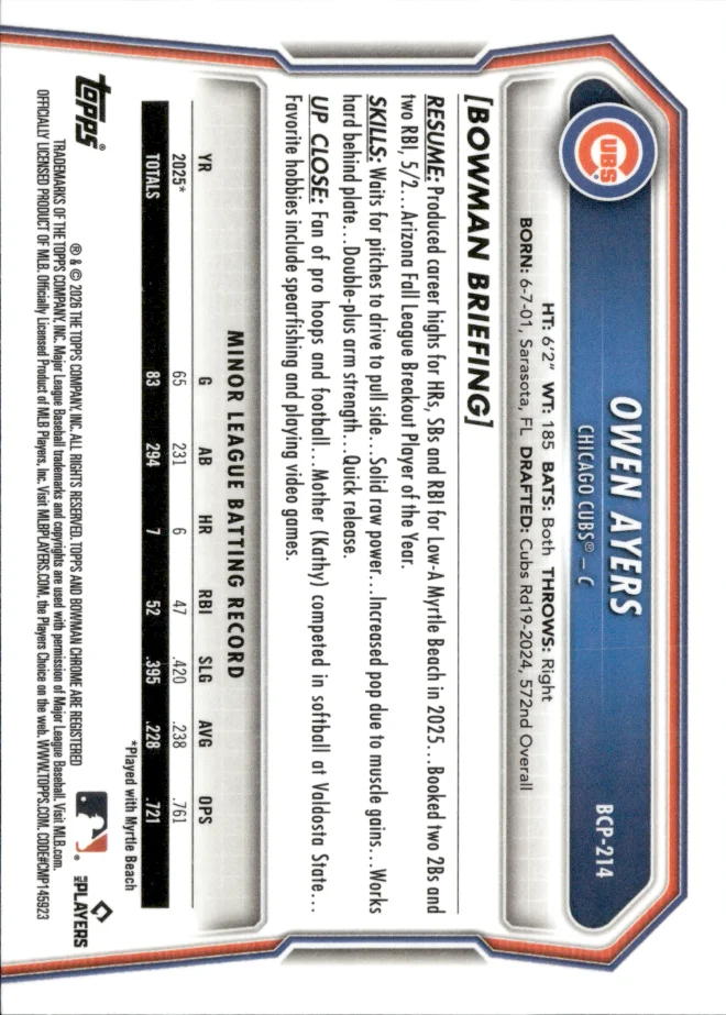 Owen Ayers card back