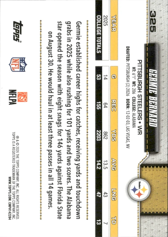 Germie Bernard card back