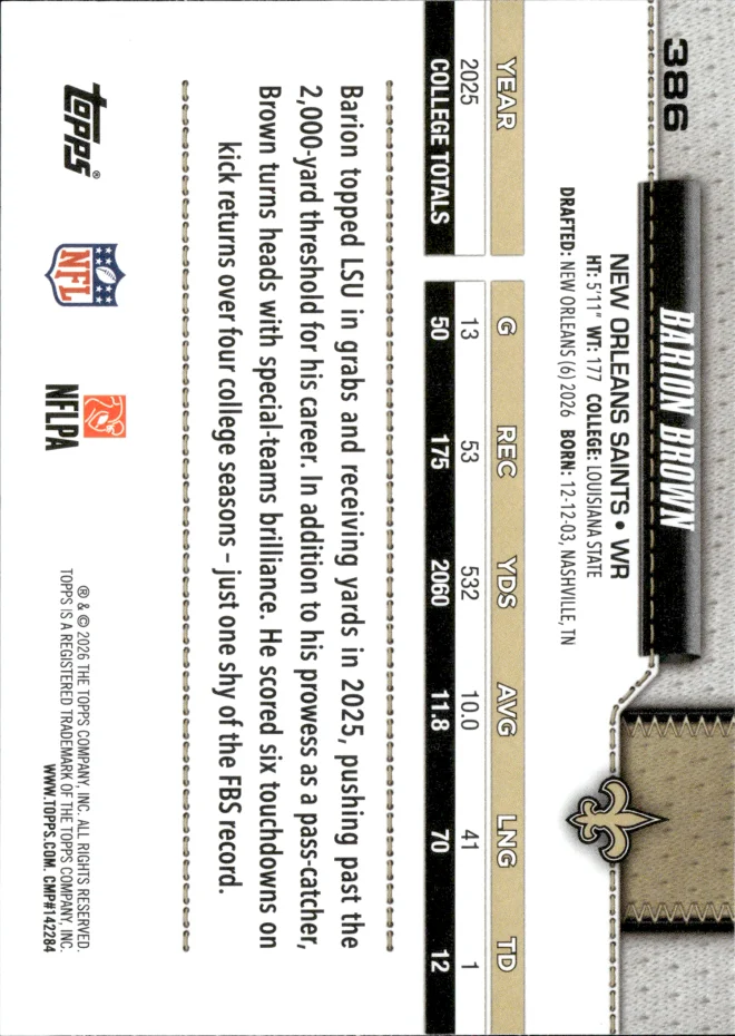 Barion Brown card back