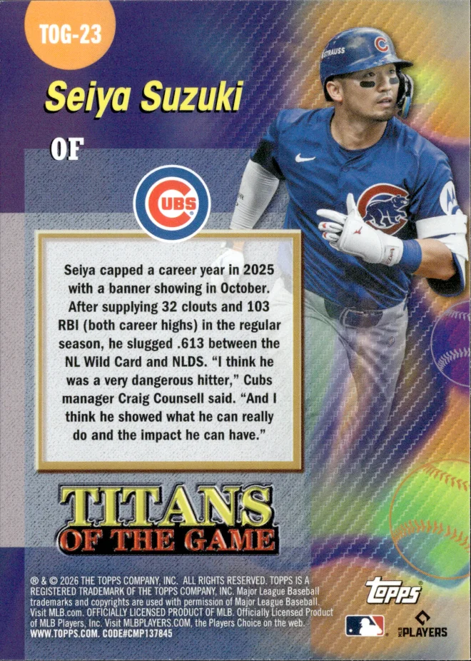 Seiya Suzuki card back