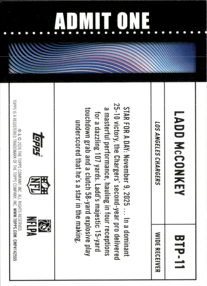 Ladd McConkey card back