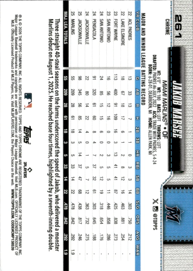 Jakob Marsee card back