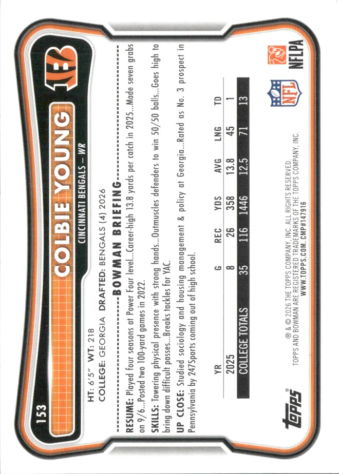 Colbie Young card back