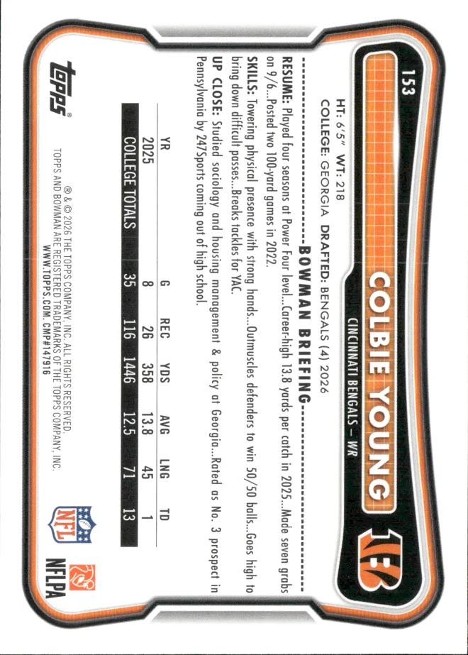 Colbie Young card back