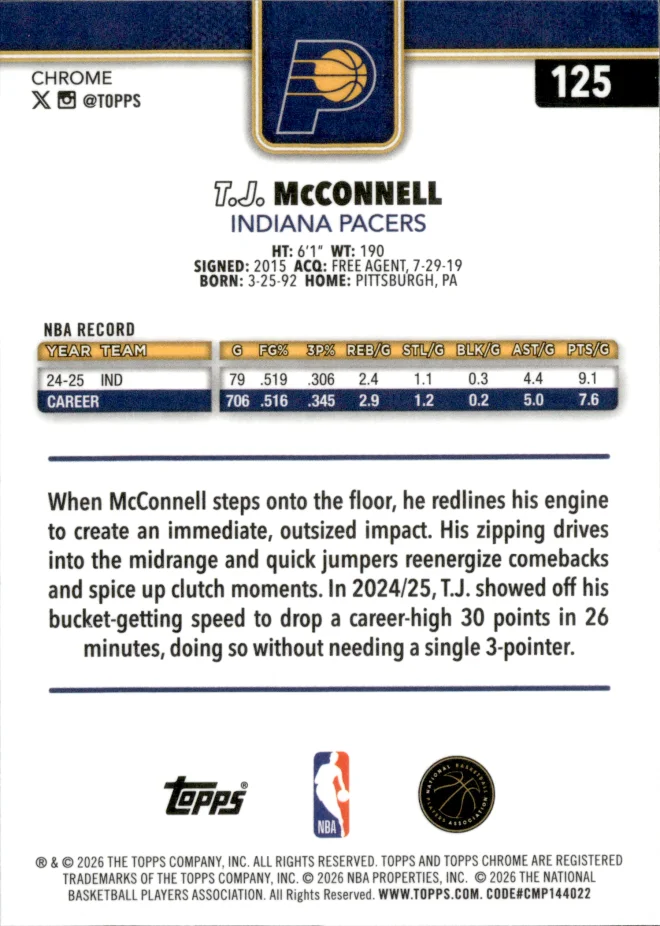 T.J. McConnell card back