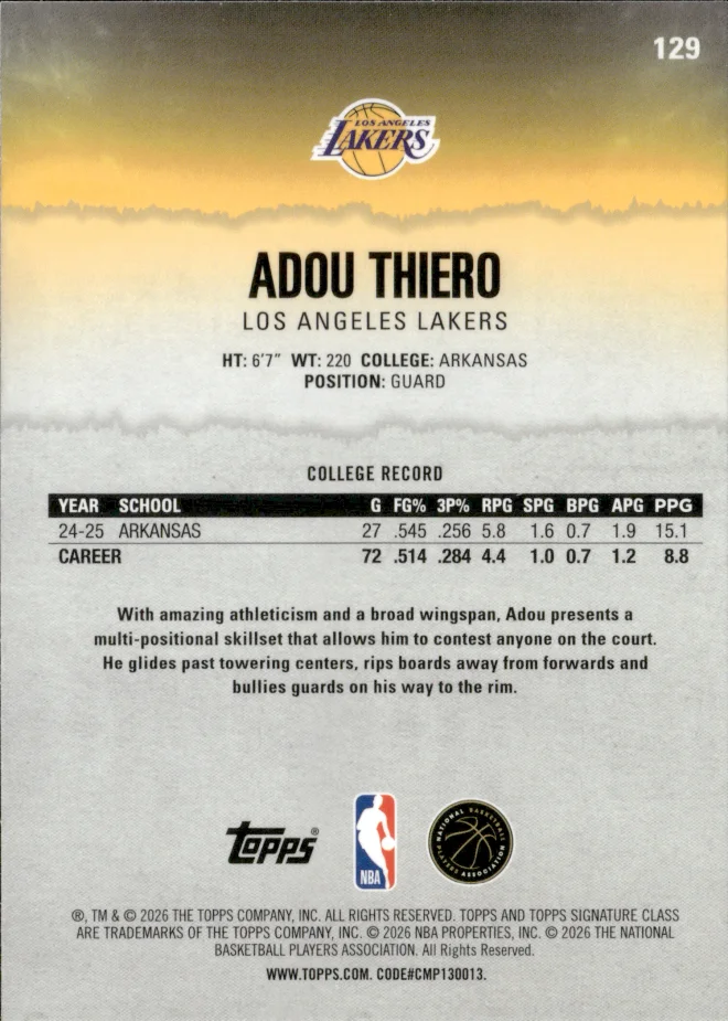 Adou Thiero card back