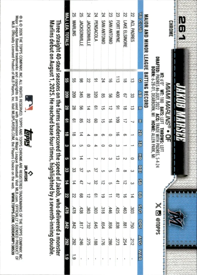 Jakob Marsee card back