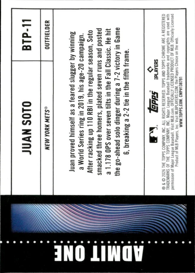 Juan Soto card back