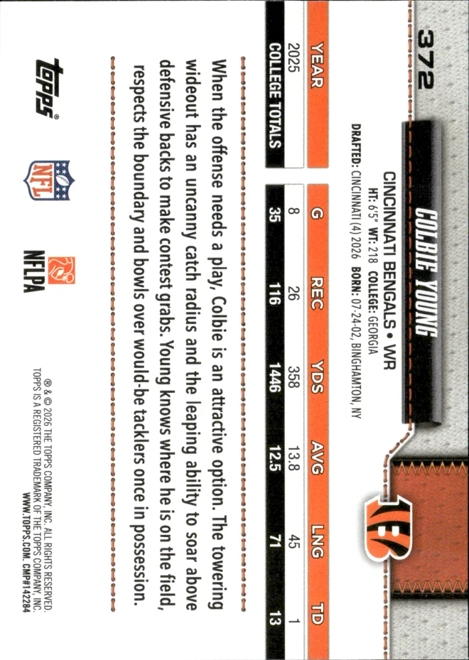 Colbie Young card back