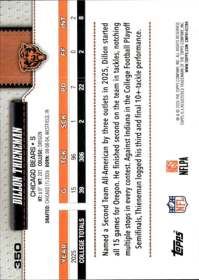 Dillon Thieneman card back