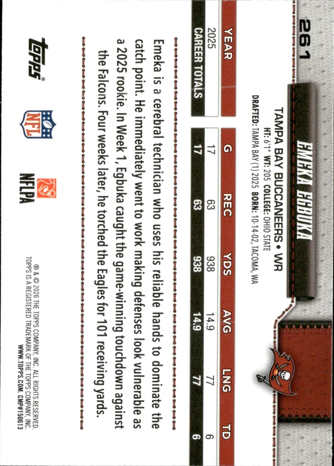 Emeka Egbuka card back