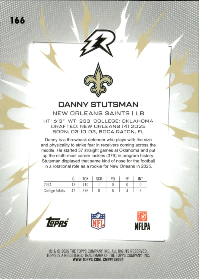 Danny Stutsman card back