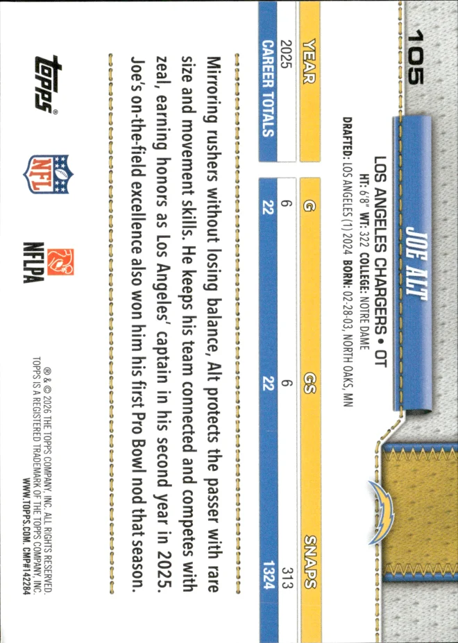 Joe Alt card back