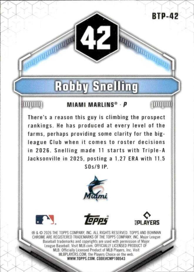 Robby Snelling card back