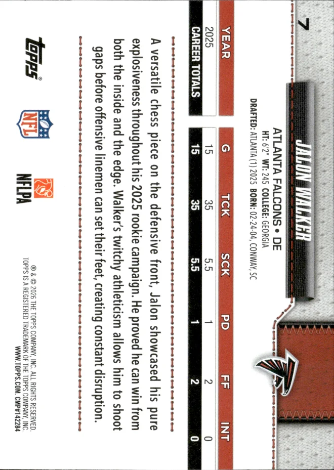 Jalon Walker card back
