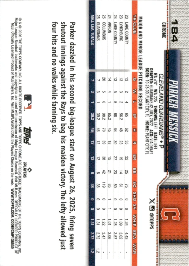 Parker Messick card back