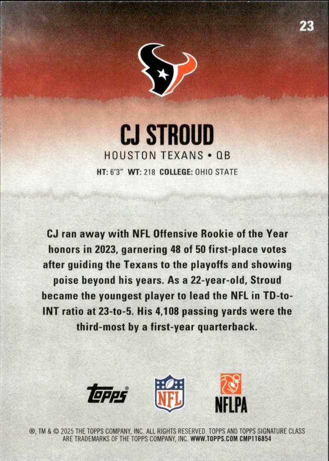 C.J. Stroud card back