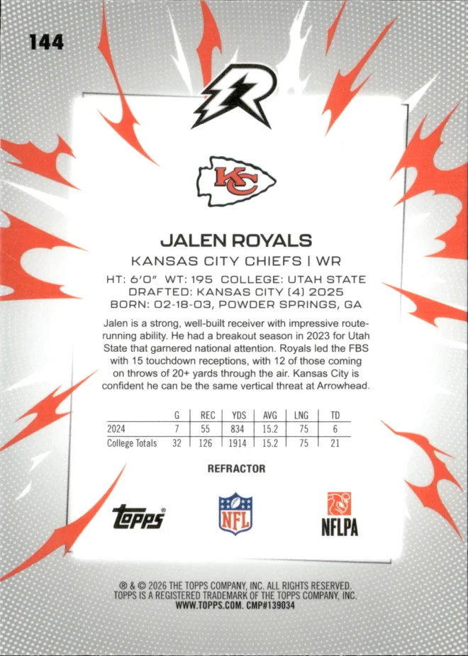 Jalen Royals card back