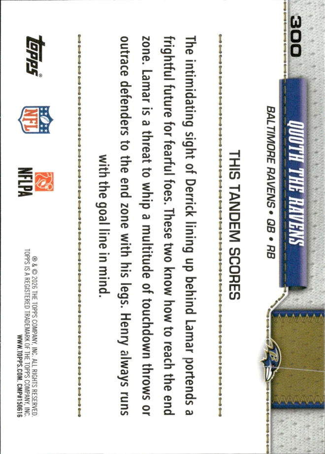 Lamar Jackson / Derrick Henry card back