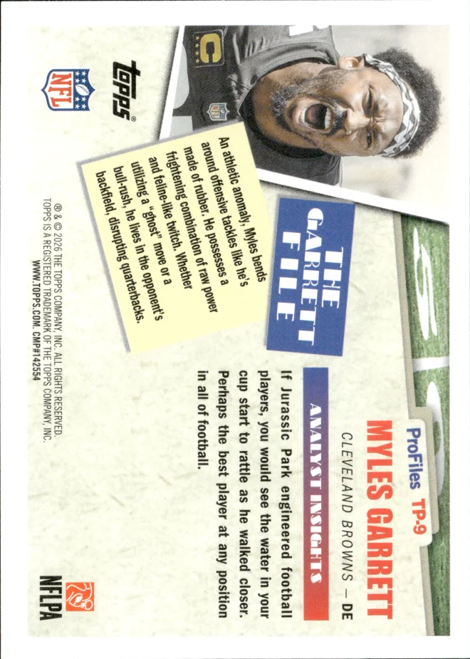 Myles Garrett card back