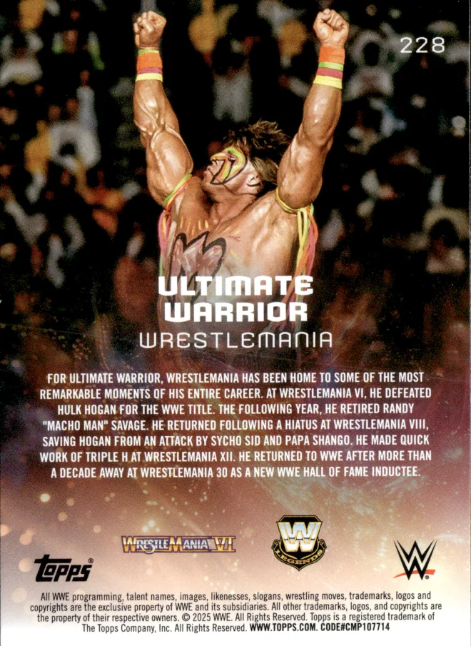 Ultimate Warrior card back