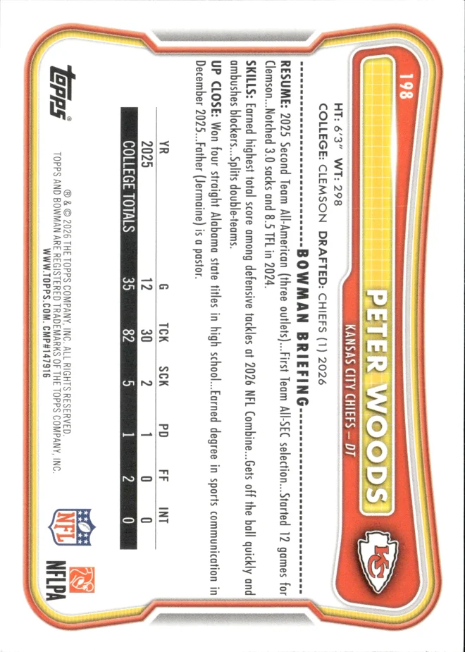 Peter Woods card back