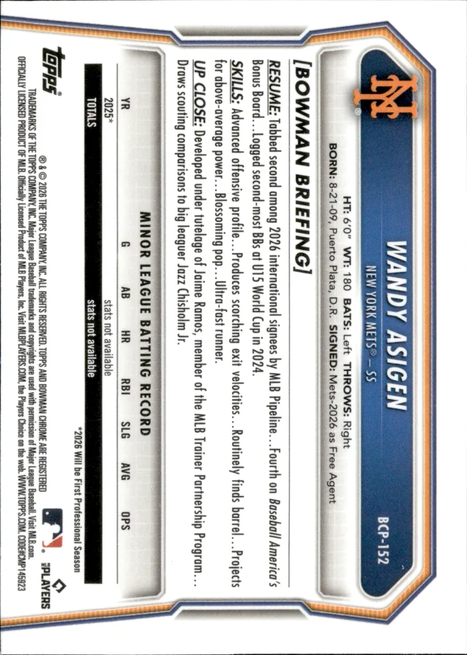 Wandy Asigen card back