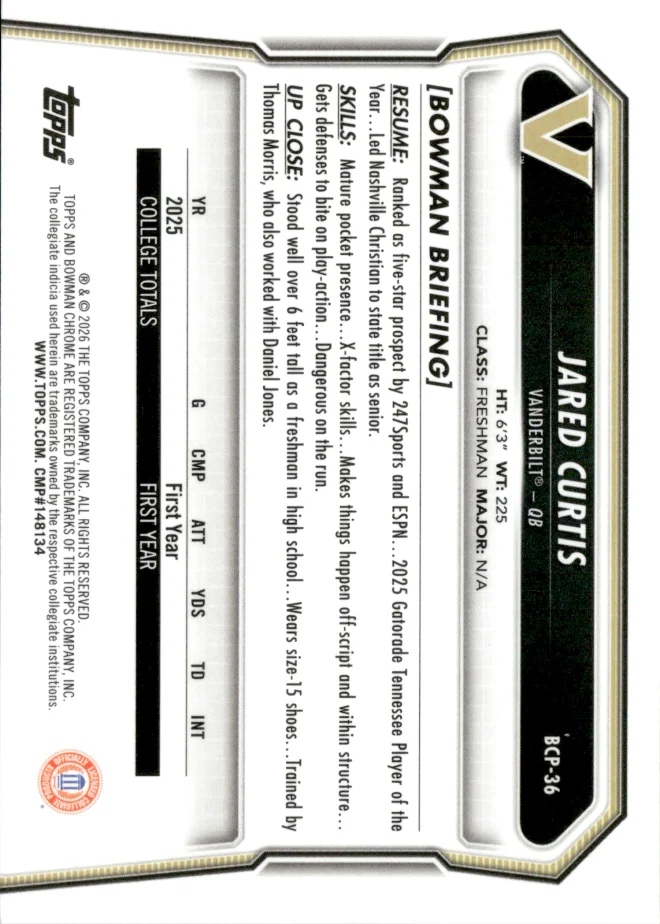 Jared Curtis card back