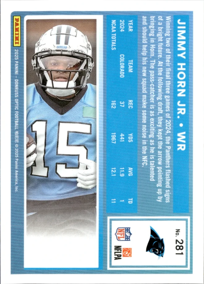 Jimmy Horn Jr. card back