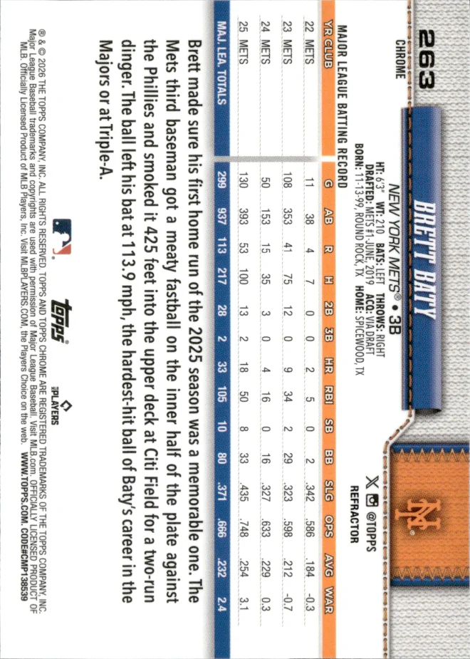 Brett Baty card back